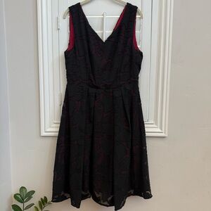 Noctflos Chic Black V-Neck Sleeveless Midi Dress - Size XL